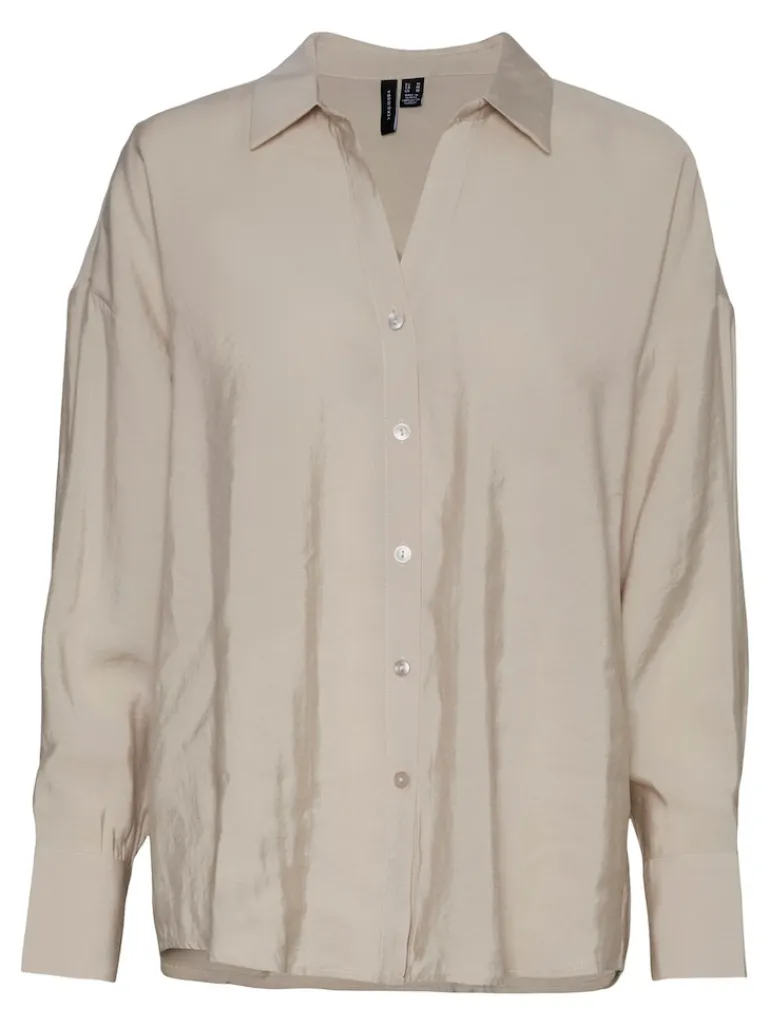 VMQUEENY LS OVERSIZE SHIRT WVN GA NOOS pumice stone
