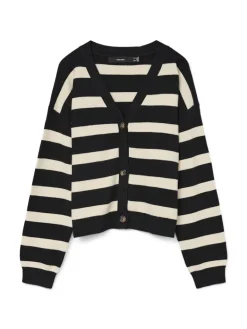 VMSABA FULL NEEDLE LS V-NECK CARDI NOOS black
