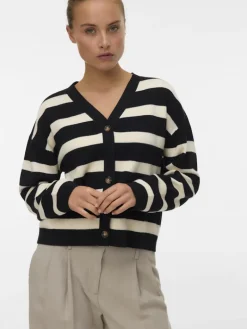VMSABA FULL NEEDLE LS V-NECK CARDI NOOS black