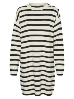 VMSABA LS O-NECK BUTTON DRESS GA birch