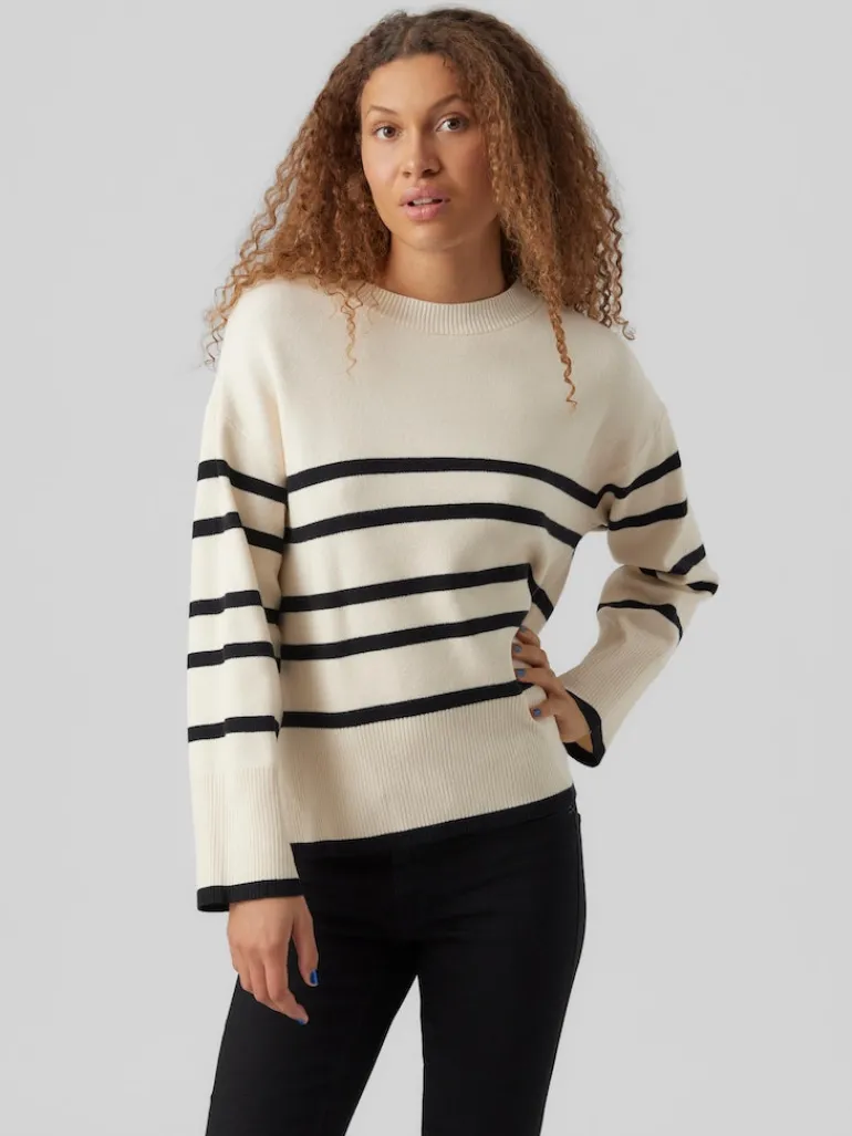 VMSABA LS O-NECK STRIPE PULLOVER GA NOOS birch-w black