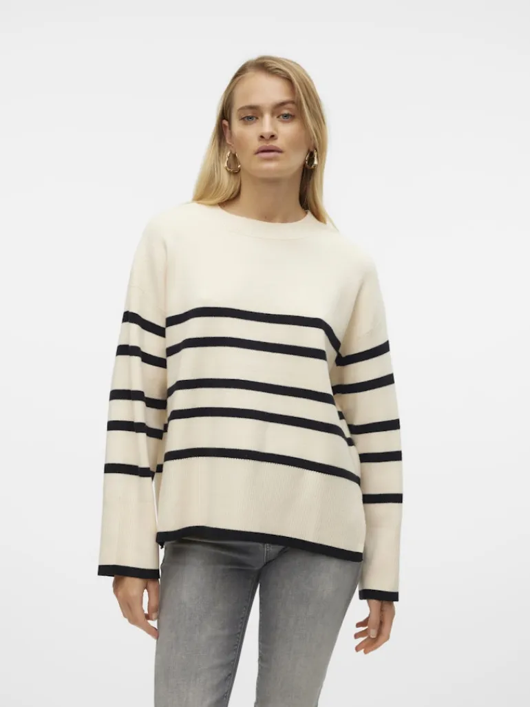 VMSABA LS O-NECK STRIPE PULLOVER GA NOOS birch-w black