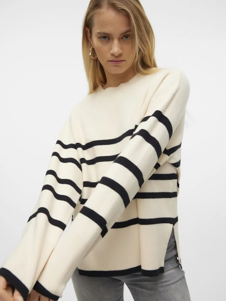 VMSABA LS O-NECK STRIPE PULLOVER GA NOOS birch-w black