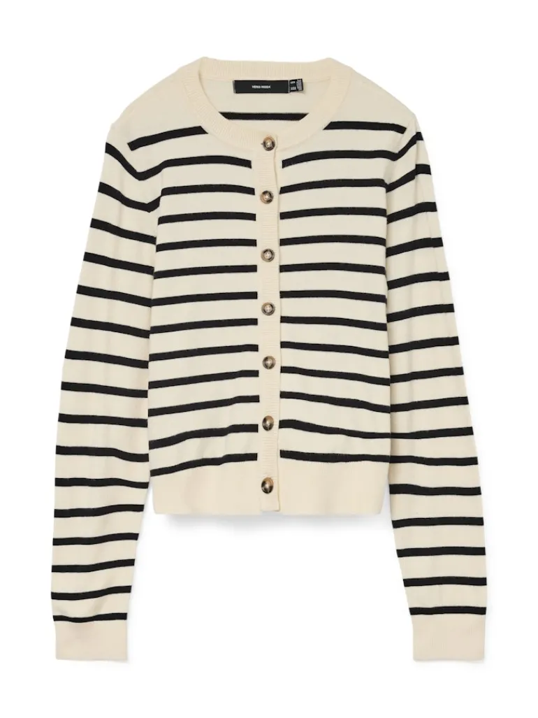 VMSABA PLAIN LS O-NECK CARDIGAN NOOS LX birch
