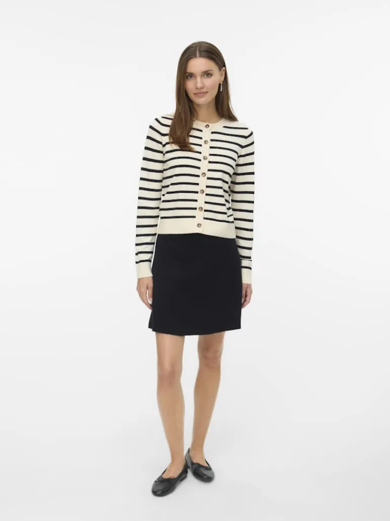 VMSABA PLAIN LS O-NECK CARDIGAN NOOS LX birch