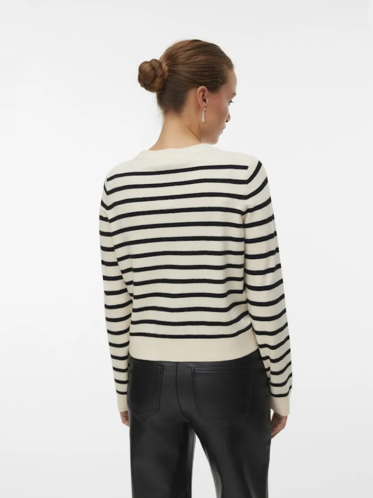 VMSABA PLAIN LS O-NECK CARDIGAN NOOS LX birch