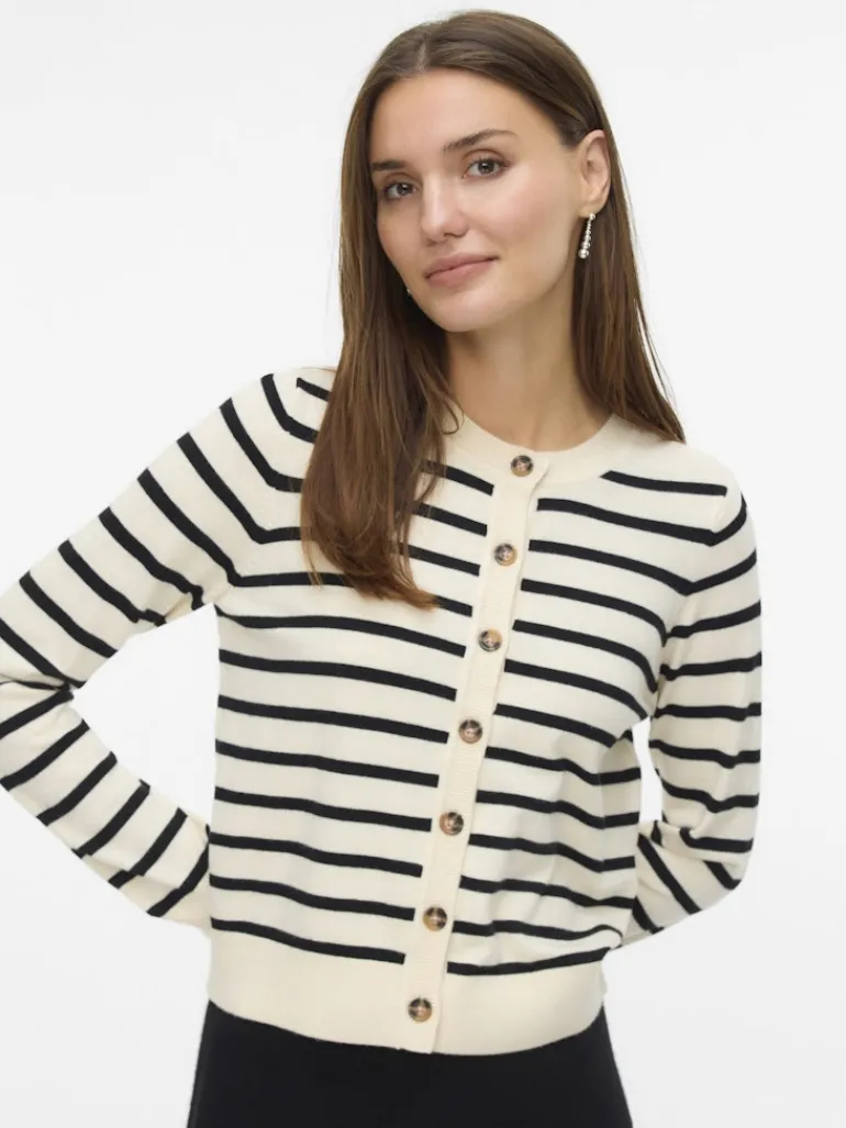 VMSABA PLAIN LS O-NECK CARDIGAN NOOS LX birch