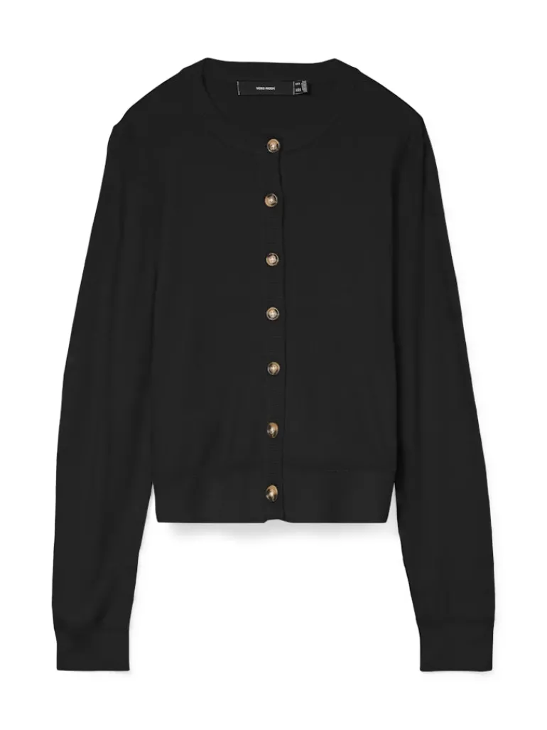 VMSABA PLAIN LS O-NECK CARDIGAN NOOS LX black