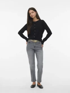 VMSABA PLAIN LS O-NECK CARDIGAN NOOS LX black