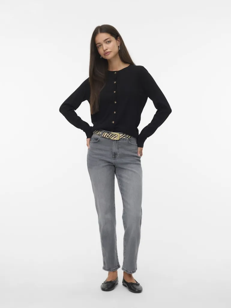 VMSABA PLAIN LS O-NECK CARDIGAN NOOS LX black