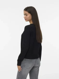 VMSABA PLAIN LS O-NECK CARDIGAN NOOS LX black