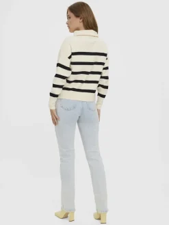 VMSABA STRIPE LS HIGHNECK BLOUSE GA NOOS birch