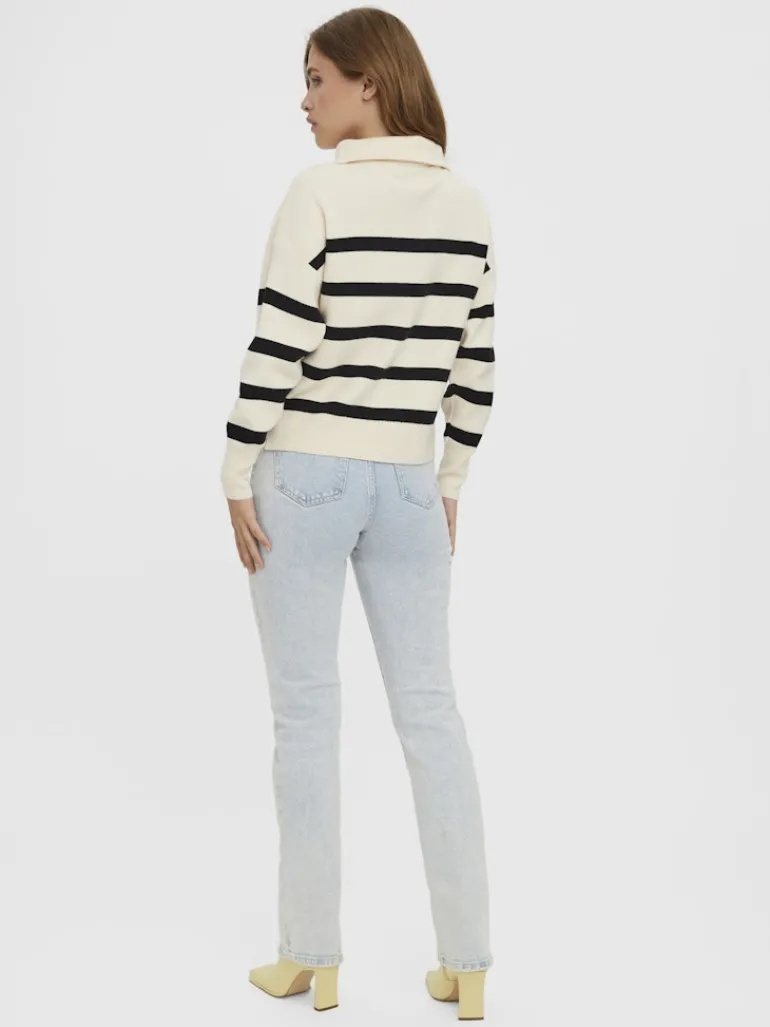 VMSABA STRIPE LS HIGHNECK BLOUSE GA NOOS birch