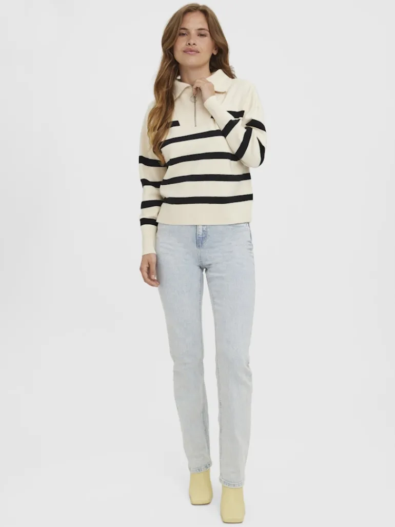 VMSABA STRIPE LS HIGHNECK BLOUSE GA NOOS birch