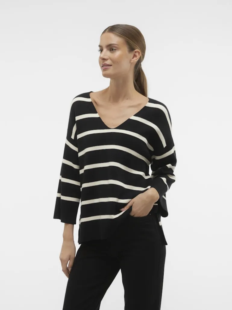 VMSABA 3/4 V-NCK STRIPE PULL GA NOOS black
