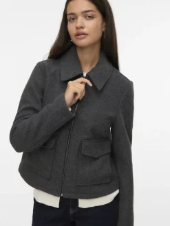 VMSAFIR SHORT JACKET GA NOOS dark grey melange