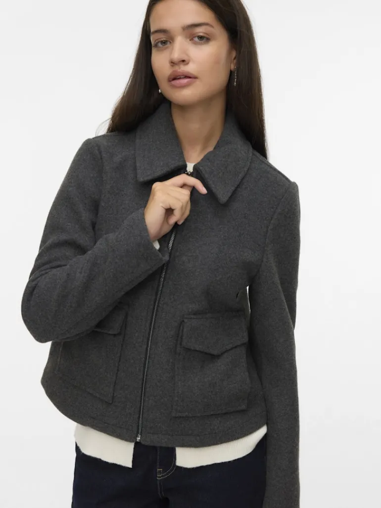 VMSAFIR SHORT JACKET GA NOOS dark grey melange