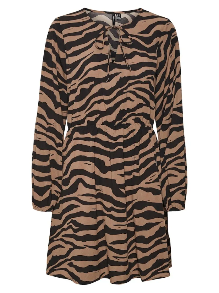 VMSHILAH NAJA LS SHORT DRESS WVN GA brown lentil