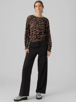 VMSHILAH NAJA LS SHORT TOP WVN GA brown lentil