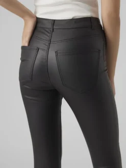 VMSOPHIA HR SKINNY COATED PANTS black-coated