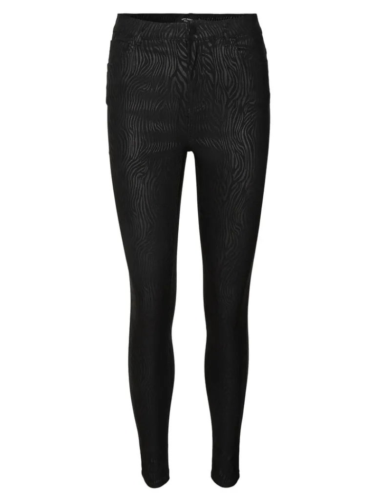 VMSOPHIA HR SKINNY ZEBRA COATED PANT black