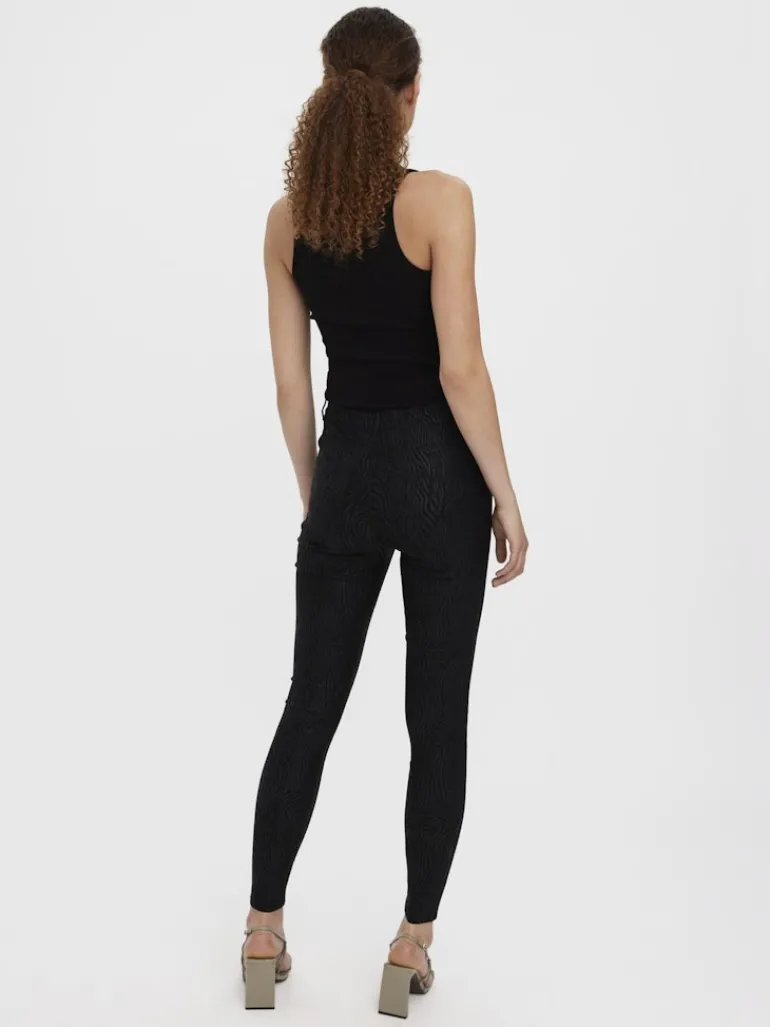 VMSOPHIA HR SKINNY ZEBRA COATED PANT black