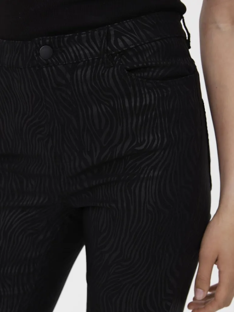 VMSOPHIA HR SKINNY ZEBRA COATED PANT black