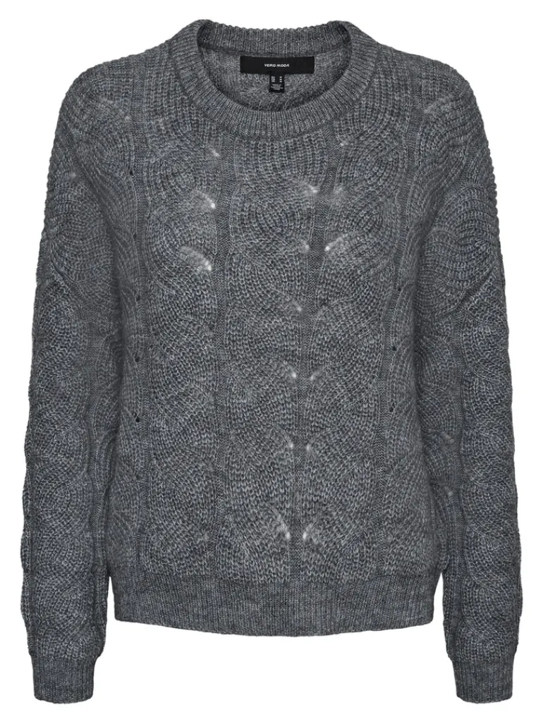VMSTINNA LS STRUCTURE BLOUSE GA medium grey melange