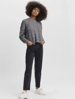 VMSTINNA LS STRUCTURE BLOUSE GA medium grey melange