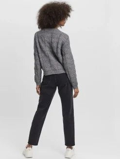 VMSTINNA LS STRUCTURE BLOUSE GA medium grey melange