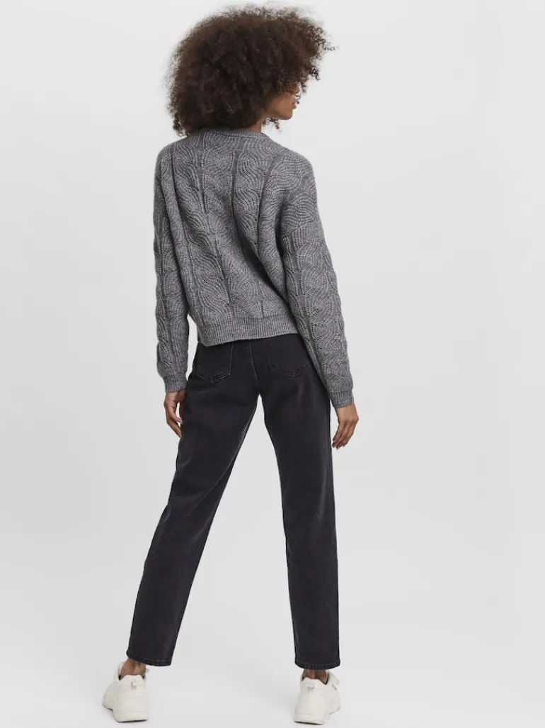 VMSTINNA LS STRUCTURE BLOUSE GA medium grey melange