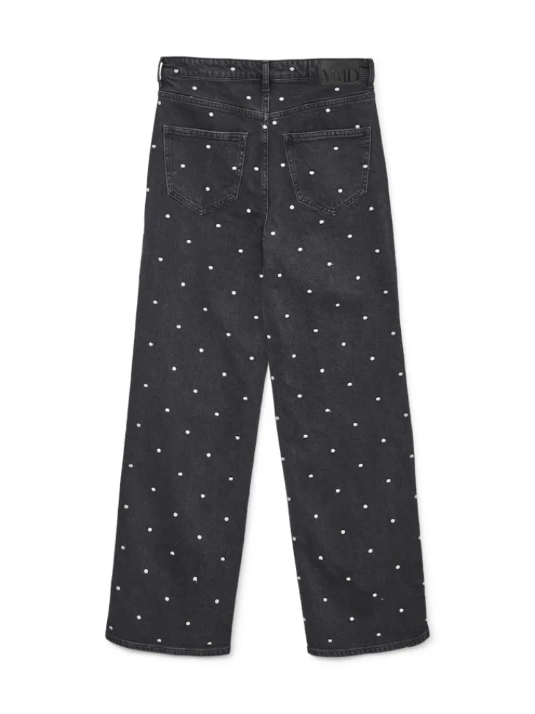 VMTESSA HR WIDE EMB DOT JEANS RA132 black denim