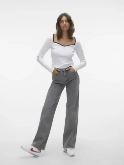 VMTESSA HR WIDE JEANS RA206 GA NOOS medium grey denim