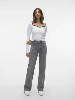 VMTESSA HR WIDE JEANS RA206 GA NOOS medium grey denim