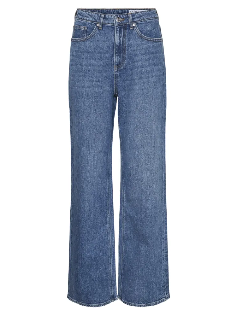 VMTESSA HR WIDE JEANS RA380 GA NOOS medium blue denim