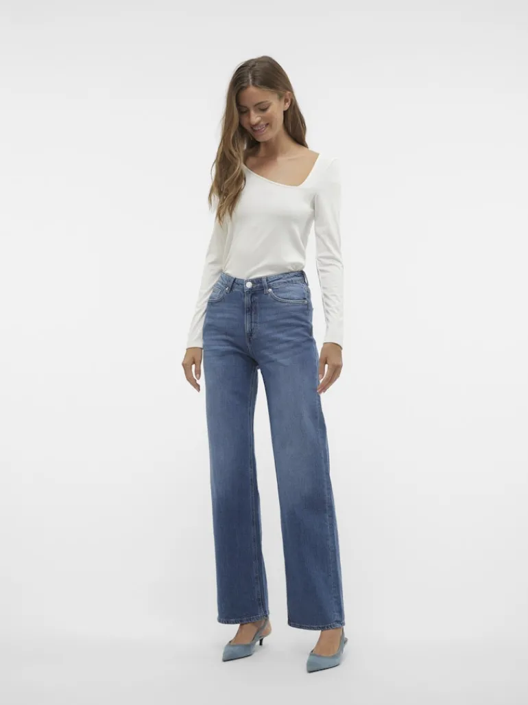 VMTESSA HR WIDE JEANS RA380 GA NOOS medium blue denim