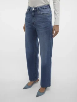 VMTESSA HR WIDE JEANS RA380 GA NOOS medium blue denim