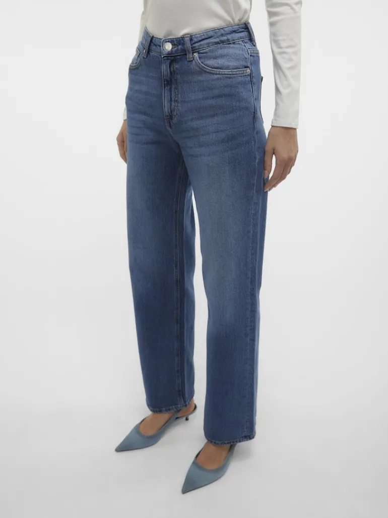 VMTESSA HR WIDE JEANS RA380 GA NOOS medium blue denim