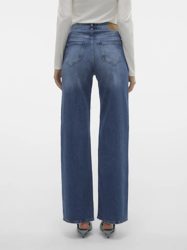 VMTESSA HR WIDE JEANS RA380 GA NOOS medium blue denim
