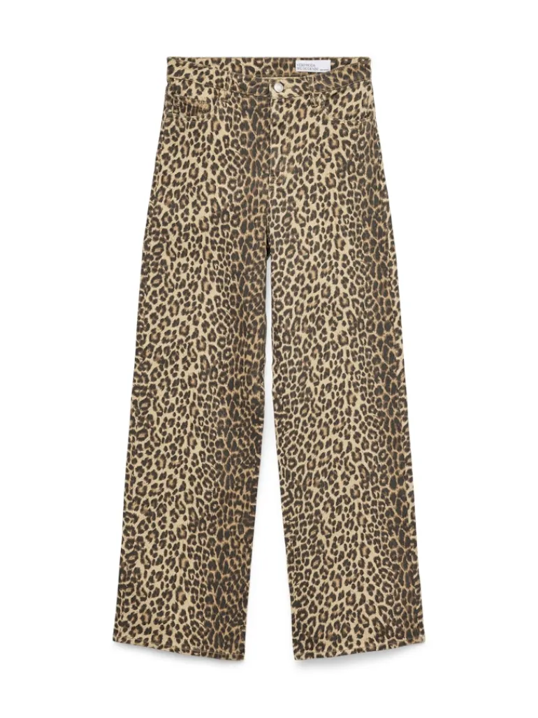 VMTESSA HR WIDE STRETCH AOP JEANS NOOS silver mink