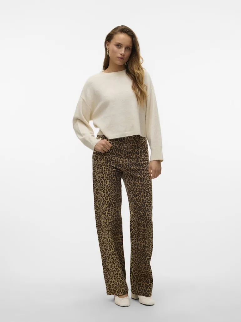 VMTESSA HR WIDE STRETCH AOP JEANS NOOS silver mink