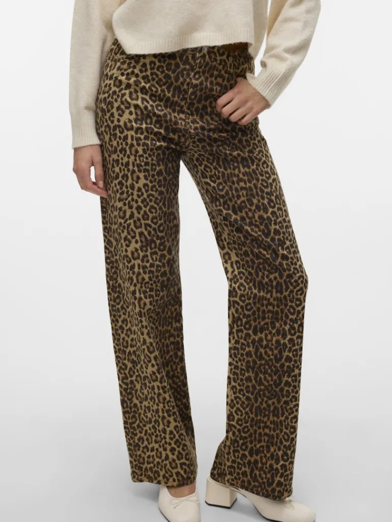 VMTESSA HR WIDE STRETCH AOP JEANS NOOS silver mink