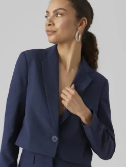 VMTROIAN LS CROPPED BLAZER navy blazer