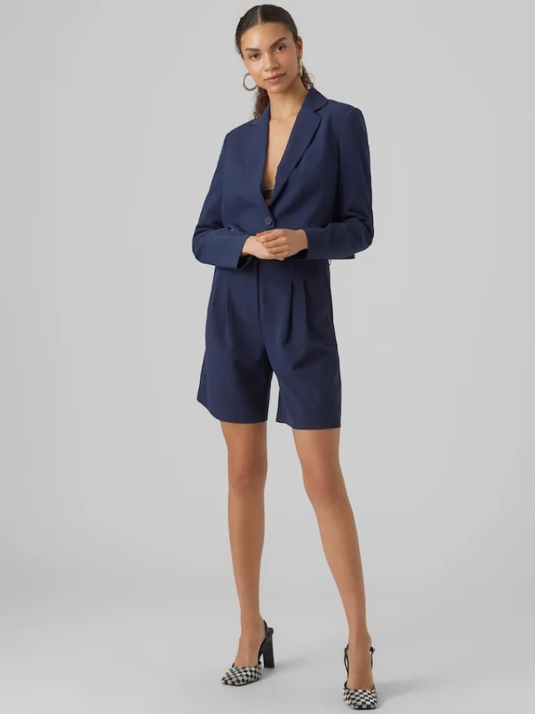 VMTROIAN LS CROPPED BLAZER navy blazer