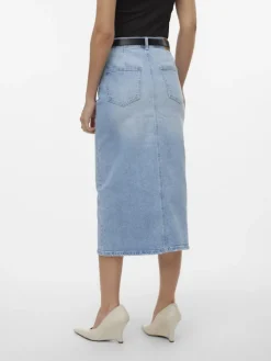 VMVERI HR CALF DENIM SKIRT GA MIX NOOS light blue denim