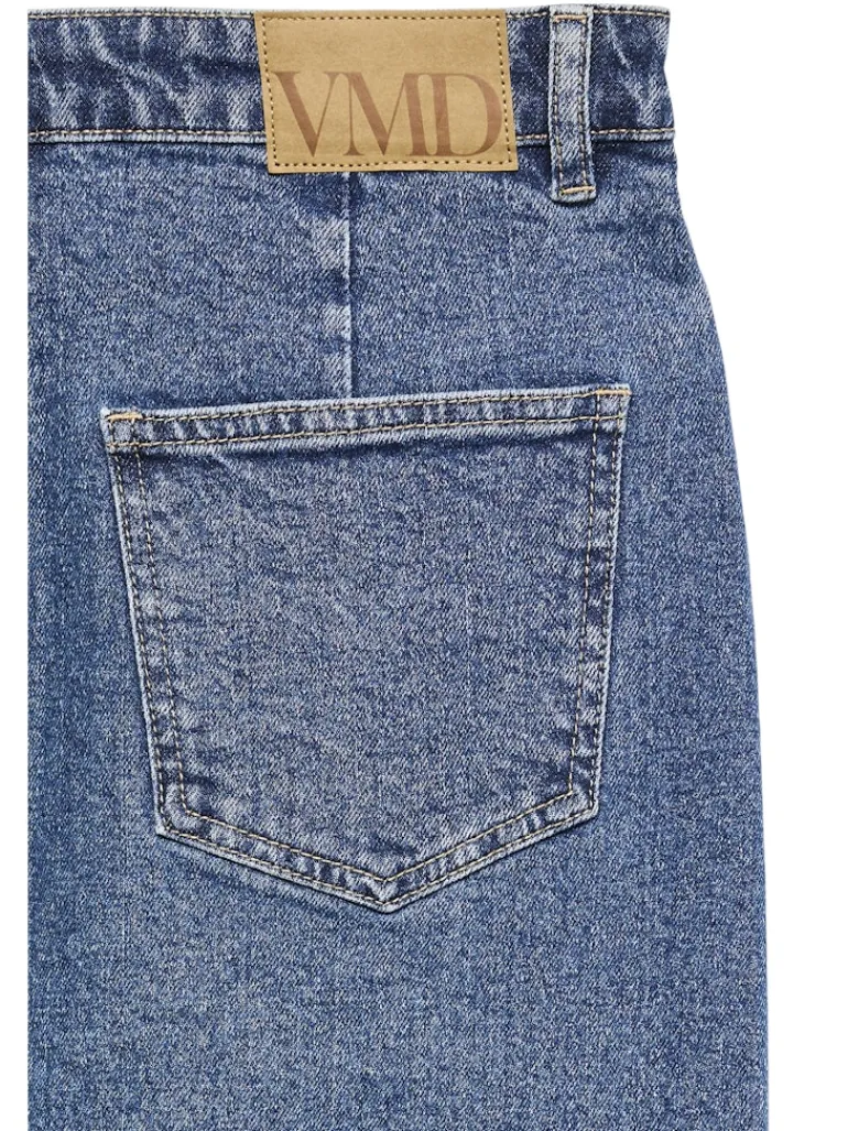 VMVERI HR CALF DENIM SKIRT GA MIX NOOS medium blue denim