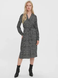 VMVICA LS SHIRT CALF DRESS GA NOOS black 1