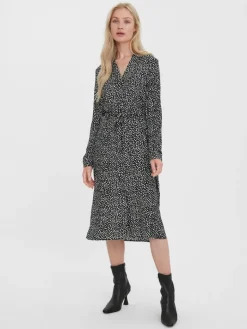 VMVICA LS SHIRT CALF DRESS GA NOOS black 1