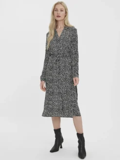 VMVICA LS SHIRT CALF DRESS GA NOOS black 1