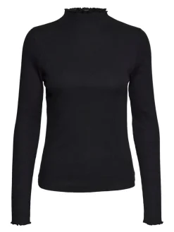 VMVIO L/S HIGH NECK BLOUSE NOOS black